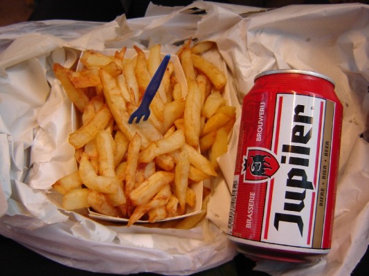 Not the classiest thing to eat... But still very good and very Belgian. Source